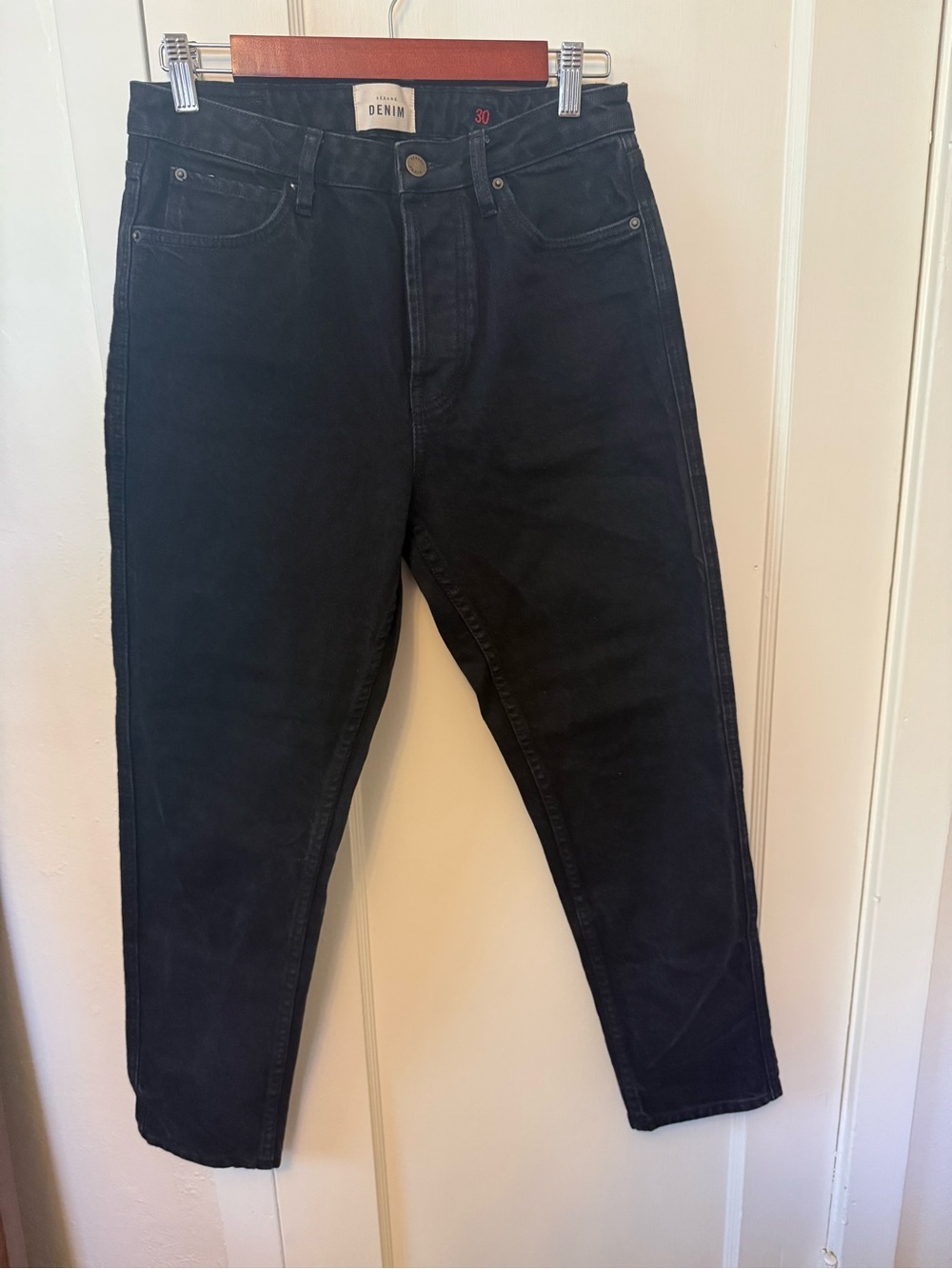Sezane Black Slim Straight Jeans